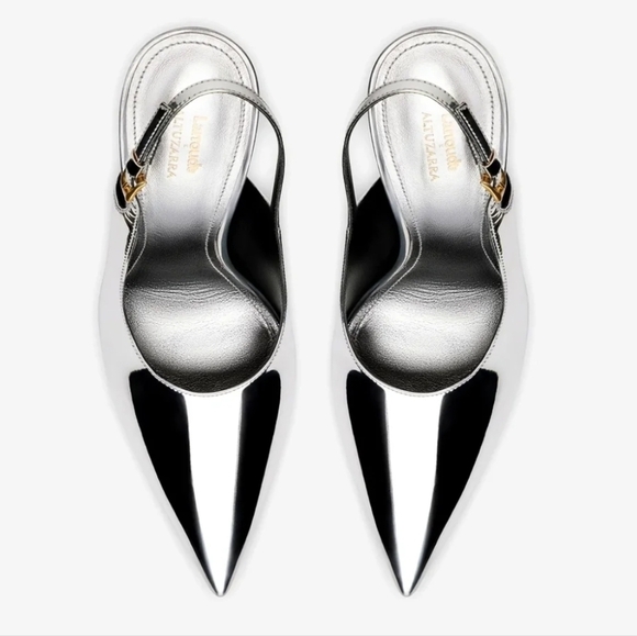 🩶🔹️Larroudé🔹️ x Altuzarra Pump In Silver Specchio - Picture 5 of 5